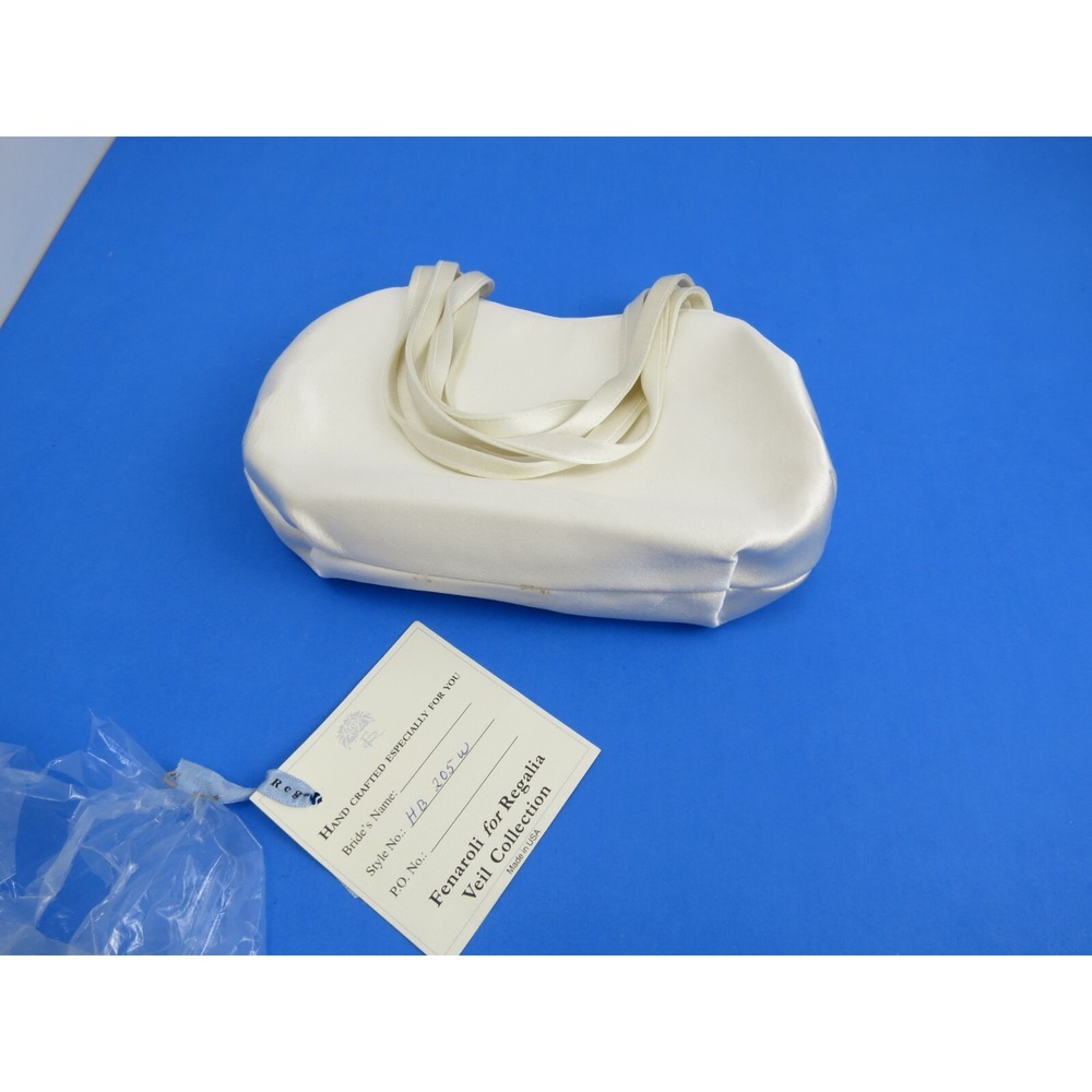 Fenaroli for Regalia Veil Handmade Purse Clutch Bag White Bridal HB 205 W